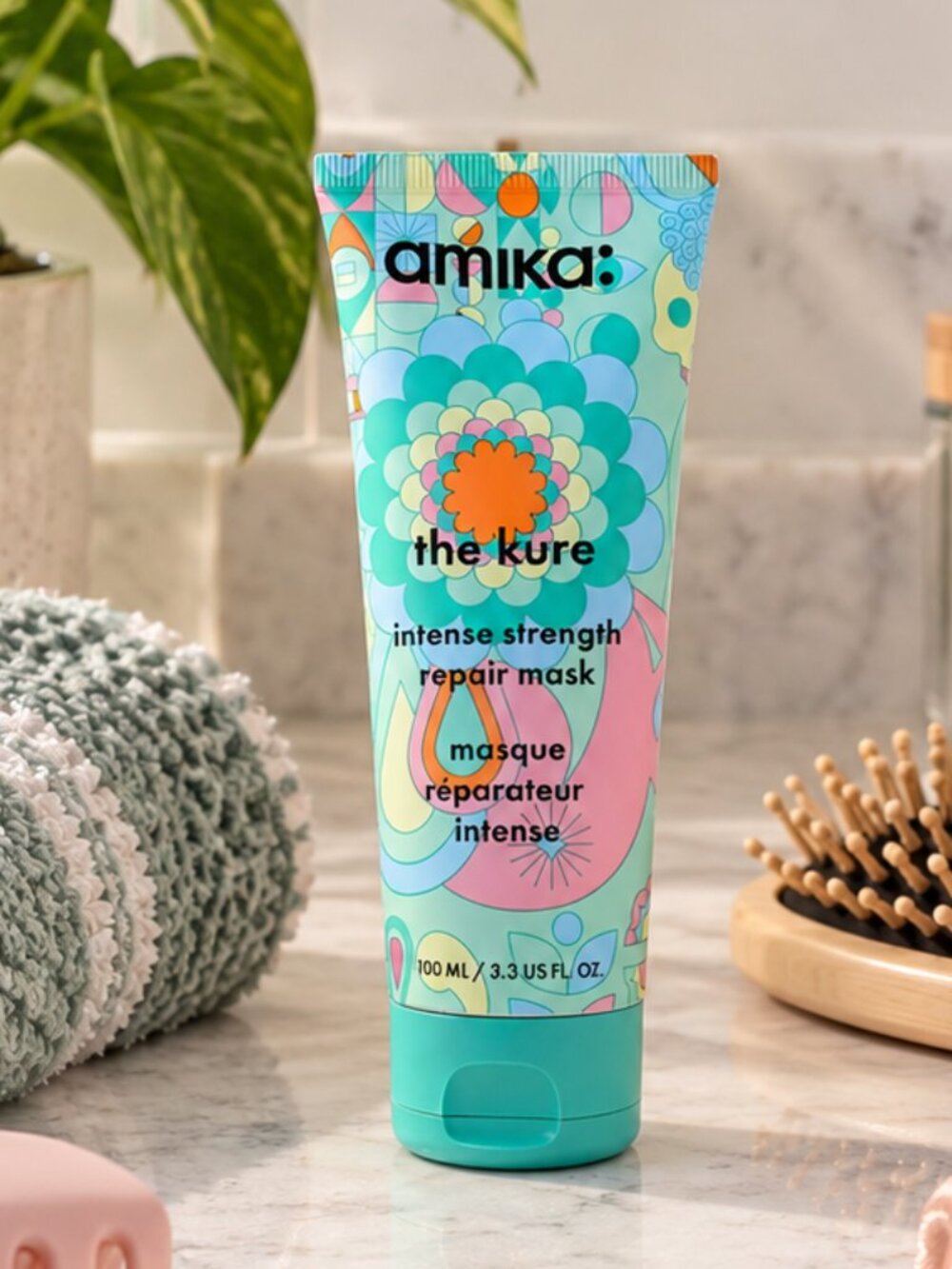 Amika The Kure Intense Strength Repair Mask 100ml Dry Hair Damage Bond Treatment